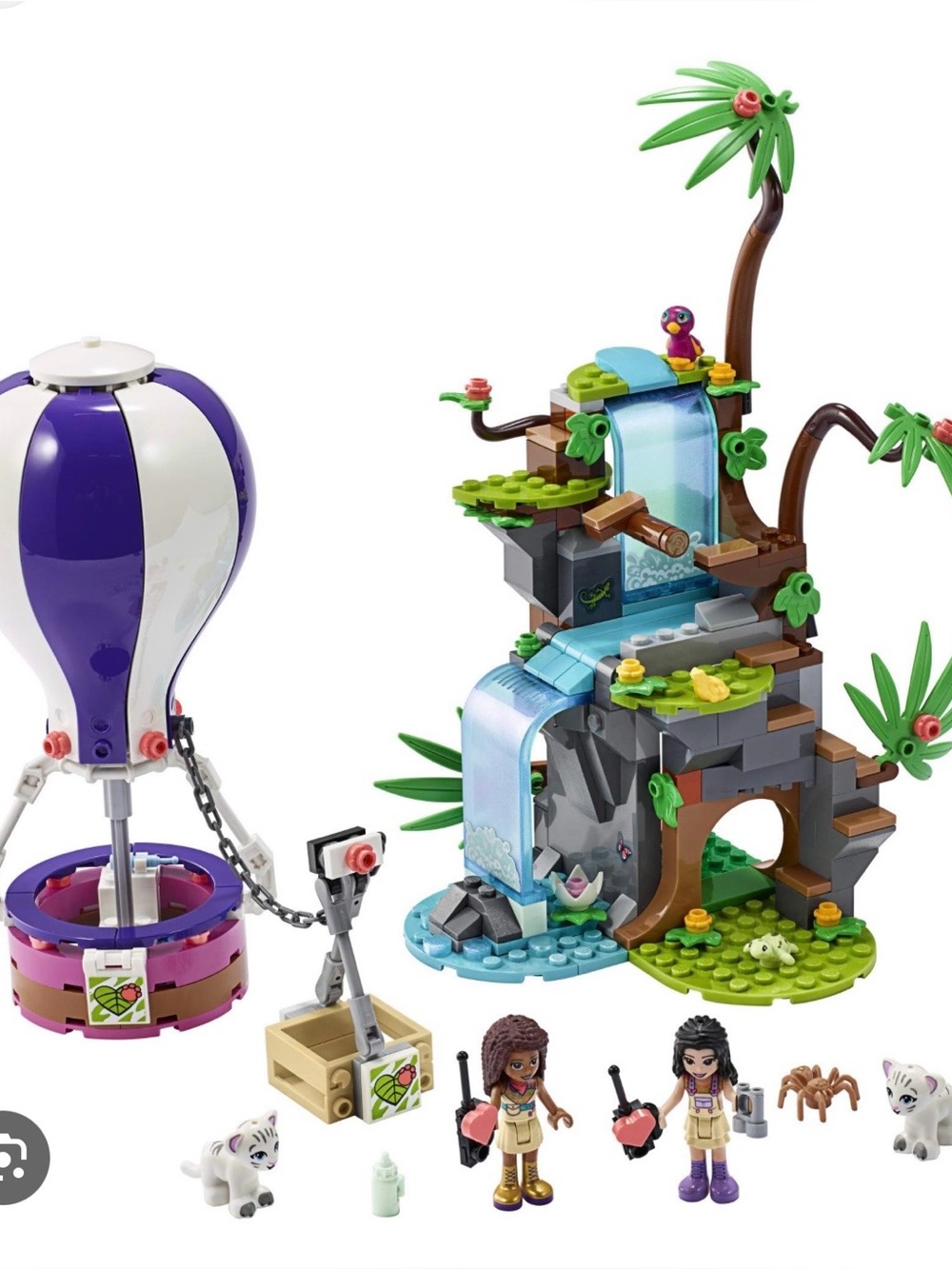 Lego Friends Purple, White & Green Hot Air Balloon with Waterfall Playset